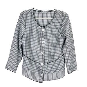 Habitat Clothes To Live In Button Check Crinkle Shirt Stretch Lightweight Size S